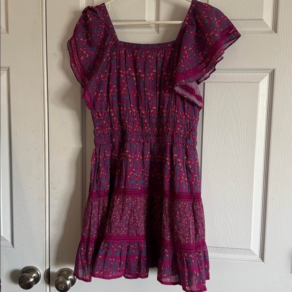NWT Anthropologie Roller Rabbit Purple Pink Floral Mini Dress - Picture 10 of 11